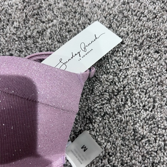 NWT! Sunday Brunch 2 Piece Bikini Shimmer Padded Underwired Pink Swimsuit Medium - Picture 8 of 8